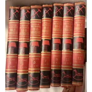 1955 FIRST PRINTING Popular Mechanics Do-It-Yourself Encyclopedia SET OF 7!